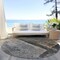Homeroots 8' Coffee Black And Beige Round Abstract Washable Indoor Outdoor Area Rug 606088 - alternate 4