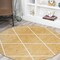 Jonathan Y Cole Minimalist Diamond Trellis Gold/White 5 ft Round Area Rug SEU102E-5R - alternate 1