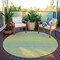 Homeroots 8' Artichoke Green Round Striped Washable Indoor Outdoor Area Rug 608791 - alternate 2