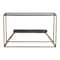 Homeroots 48" Clear and Brass Glass Iron and Stone Frame Console Table With Shelf 668880 - alternate 3