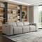Homeroots 104" Light Gray Top Grain Leather Reclining Metal USB Sofa 720389 - alternate 4