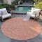 Homeroots 8' Salmon Gray And Ivory Round Polka Dot Washable Indoor Outdoor Area Rug 599084 - alternate 3