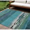 Homeroots 9' X 12' Teal Blue Abstract Washable Indoor Outdoor Area Rug 608757 - alternate 1