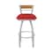 Holland Bar Stool Co Revelle 30in Swivel Bar Stool with Anodized Nickel Finish, Medium Back and Canter Red Seat 881 - alternate 3