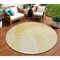 Homeroots 8' Gold Ivory And Yellow Round Geometric Washable Indoor Outdoor Area Rug 582712 - alternate 1