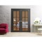 Sartodoors Solid French Double Doors Clear Glass, Lucia 2366 Matte Black and Aluminum Strips, Wood Solid Pane LUCIA2366DD-BLK-84 x 96 (2* 42x96)-Butterfly - alternate 2