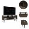 Homeroots 54in Dark Brown Walnut Enclosed and Open Storage TV Stand 479996 - alternate 3