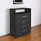 Homeroots 31" Black Four Drawer Vertical Dresser 403741 - alternate 3