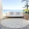 Homeroots 8' Gold And Beige Round Geometric Washable Indoor Outdoor Area Rug 595735 - alternate 2