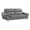 Homeroots 69in Gray And Silver Faux Leather Love Seat 329500 - alternate 3