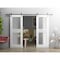 Vdomdoors Double Barn Interior Door, 36" x 96", White MELA7222DB-S-WS-3696 - alternate 1