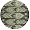 Homeroots 8' Olive Green And Artichoke Green Round Southwestern Washable Indoor Outdoor Area Rug 587820 - alternate 3