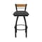 Holland Bar Stool Co Revelle 30in Swivel Bar Stool with Black Wrinkle Finish, Medium Back and Canter Iron Seat 881 - alternate 3