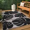 Jonathan Y Allison Classic Beach Stripe and Monstera Leaf Black/Gray 4 ft. x 6 ft. Indoor/Outdoor Area Rug TSN400B-4 - alternate 3