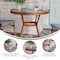 Flash Furniture Lourdes French Bistro 31.5in. Tbl, Navy and White PE Rattan, Glass Top, Bamboo Print Aluminum Frame SDA-AD641012-80-NVYWH-NAT-GG - alternate 4