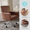 Martha Stewart Zaya Upholstered Office Chair in Saddle Brown/Polished Nickel CH-240230-1-BR-MS - alternate 4