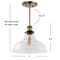 Jonathan Y Litchfield 11" Farmhouse Metal/Glass LED Pendant, Brass Gold JYL3522A - alternate 4