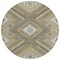 Homeroots 8' Beige Gray And Ivory Round Tribal Washable Indoor Outdoor Area Rug 598090 - alternate 4