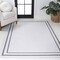 Jonathan Y Sloane Classic 2-Stripe Border Non-Slip Machine-Washable White/Gray 4 ft. x 6 ft. Area Rug WSH125B-4 - alternate 2