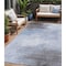 Homeroots 5' X 8' Sky Blue Gray And Ivory Abstract Washable Indoor Outdoor Area Rug 616857 - alternate 1