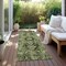Homeroots 8' Runner Olive Green and Dark Green Oriental Washable Non Skid Indoor Outdoor Runner Rug 563773 - alternate 4