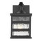 Homeroots Glass panel Matte Black Outdoor Cage Light 398480 - alternate 1