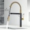 Vigo Edison Pro Single Handle Pull-Down Kitchen Faucet in Matte Gold/Matte Black VG02052MGMB - alternate 2
