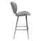 Homeroots 30" Gray And Black Faux Leather And Steel Low Back Bar Height Bar Chair 555733 - alternate 4