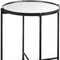 Homeroots 24" Silver and Black Mirrored Glass and Iron Round End Table 605368 - alternate 4