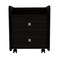 Homeroots 22" Black Wood Two Drawer Nightstand 543670 - alternate 1