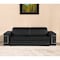 Homeroots 89" Black Leather Sofa With Silver Legs 548984 - alternate 4