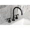 Kingston Brass Widespread Bathroom Faucet with Knurled Handle and Brass Pop-Up, Matte Black KS8920KNL - alternate 2