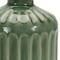 Homeroots 7" Green Terracotta Striped Bud Table Vase 516246 - alternate 3