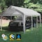 King Canopy Hercules 10ftx20ft, 2in Hammertone Steel Frame w/ buttons, 8-Leg, Carport, White/ White HC1020PCWW - alternate 2