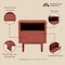 Manhattan Comfort Ella Nightstand in Terracotta NS005-OR - alternate 2