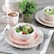 Elama Fine Marble 16 Piece Porcelain Dinnerware Set in Red EL-FINEMARBLE-R - alternate 3