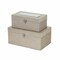 Homeroots Set of Two Rose Gold Solid Wood Glass And Metal Box With Lid, 2PK 489334 - alternate 2