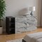 Homeroots 63" Grey Faux Marble and Black Wood Six Drawer Double Dresser 473112 - alternate 5