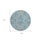 Homeroots 8' Sky Blue Gray And Charcoal Round Floral Washable Indoor Outdoor Area Rug 605487 - alternate 3