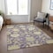 Homeroots 9' X 12' Eggplant Beige And Green Floral Washable Indoor Outdoor Area Rug 605203 - alternate 4
