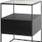 Homeroots 21" Clear and Black Glass and Metal Square Frame End Table With Two Shelves 604465 - alternate 2