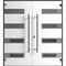 Vdomdoors Front Exterior Prehung Aluminum Double Doors Ronex0131 Black Enamel Mirrored Clear Glass Entry RONEX0131DEXD-BLK-W72xH96-RH-I - alternate 1
