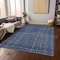 Homeroots 5' X 8' Navy Blue Gray And Brown Striped Washable Indoor Outdoor Area Rug 597410 - alternate 2