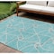 Homeroots 10' X 14' Teal Blue And Ivory Geometric Washable Indoor Outdoor Area Rug 612910 - alternate 1