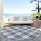 Homeroots 8' Gray And Charcoal Round Plaid Washable Indoor Outdoor Area Rug 595399 - alternate 2