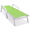Leisuremod Marlin White Aluminum Patio Chaise Lounge Chair, Arms Set of 2, Square Fire Pit Table, Green MLAWCF21-77G2 - alternate 3