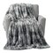 Lavish Home Oversized Ruched Faux Fur Blanket Plush Polyester Faux Fur Queen-Size Throw for Sofas & Beds HT-THROW1-SLV - alternate 3
