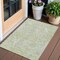 Homeroots 3' X 5' Artichoke Green And Fern Green Abstract Washable Indoor Outdoor Area Rug 588462 - alternate 1
