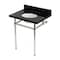 Kingston Brass 30" Black Granite Console Sink with Brass Legs, 8-Inch, 3-Hole, Black Granite/Polished Nickel KVPK30KB6 - alternate 1