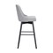 Homeroots 26" Light Gray and Black Fabric with Solid Wood Swivel Counter Height Bar Chair 534479 - alternate 3